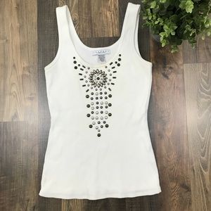 Laundry by Shelli Segal embellished tank